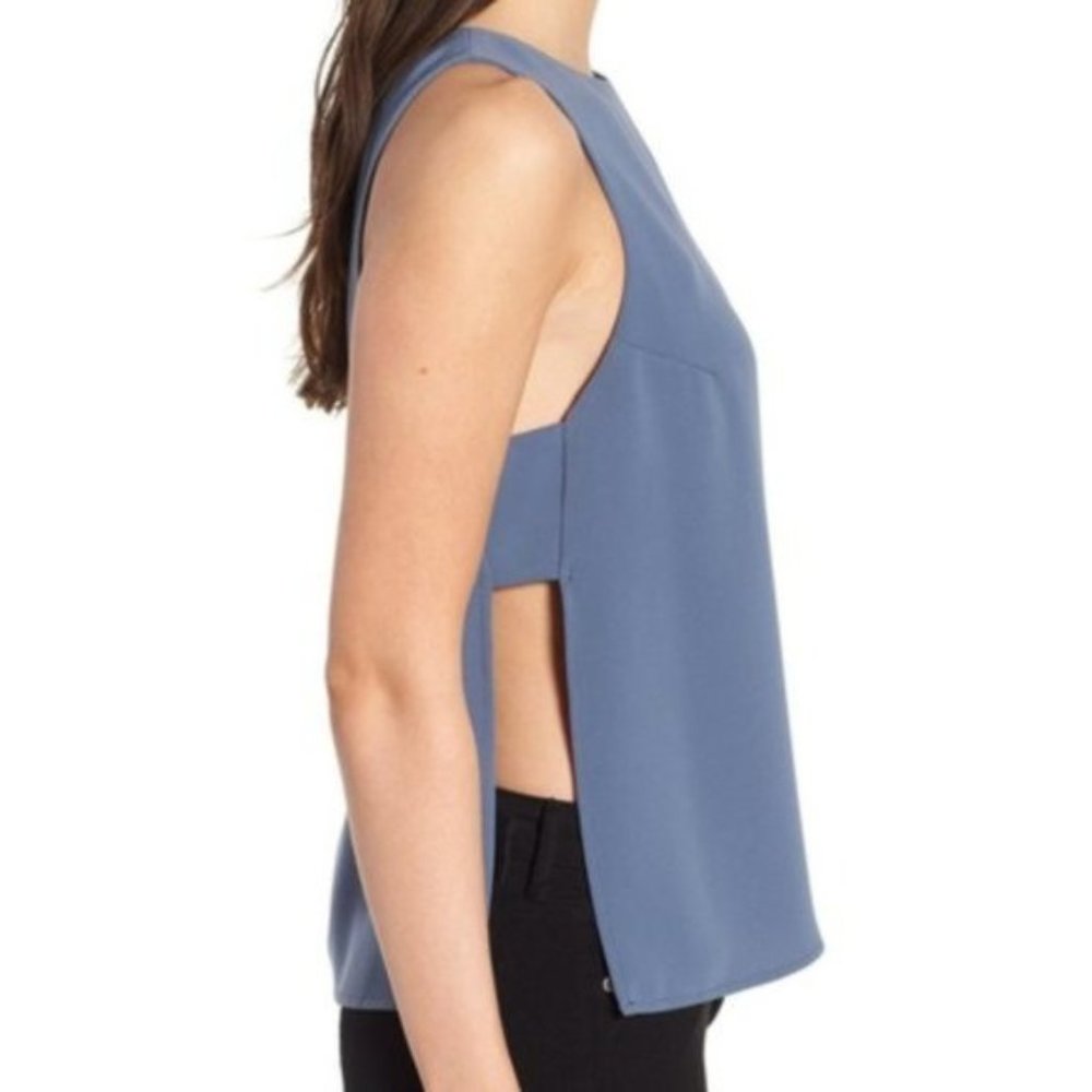 ASTR Blue Open Sides Top Blouse Cutout